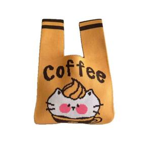 Bolso cuadrado pequeño al por mayor para mujer, diseño de nicho, bolso de mano de punto con dibujos animados, bolso cruzado de punto tipo chaleco, ideal para regalo. - Product Image 5