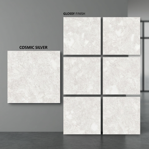 Cosmic Silver Nano Polished Glazed Porcelain Floor Tiles Luxury Grey Marble Effect 80x80cm Finish - Product Image 1