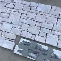 Revêtement mural en pierre de quartzite blanche de style européen pour villa extérieure, pierres de parement, carreaux muraux, pierre empilée, fabrication de marbre fendu