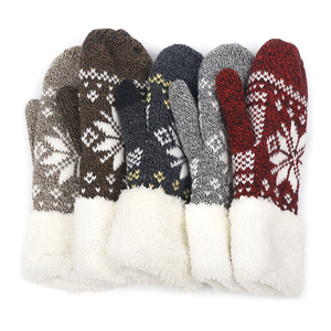Gants d'hiver pour femmes Doublure en polaire chaude Mitaines à flocons de neige - Product Image 2