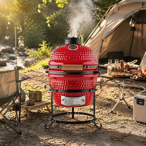 Parrilla de Carbón Cerámica Kamado KIMSTONE de 13 Pulgadas - <span class=keywords><strong>Asador</strong></span> de Mesa para Jardín, Patio y Balcón - Product Image 1