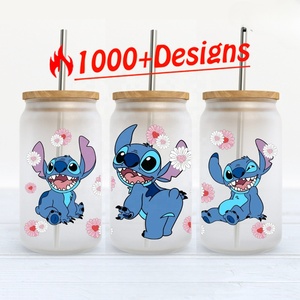 Venta al por mayor calor personalizado nuevo 20oz 24oz Uvdtf vaso serigrafía Libby dibujos animados Navidad Uv Dtf Cup Wraps transferencias 16oz pegatinas - Product Image 1