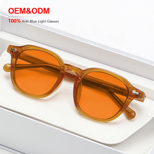 Lentes Naranjas OEM TR90, Gafas de Alta Calidad con Armazón Cuadrado, 100% al por Mayor, Bloqueo de Luz Azul, Ligeras, Modernas, Unisex - Product Image 1