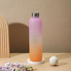 Bouteille d'eau en plastique givrée colorée à dégradé de couleurs pour le sport et la gym, idéale pour l'extérieur - Product Image 3