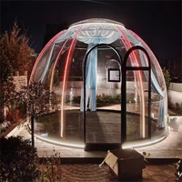 Maison complète Gazebo Polycarbonate Tente Dôme Glamping Dôme Isolé Conceptions Géodésiques Tissu Face Camping Tente Salle À Manger Bubble Pod