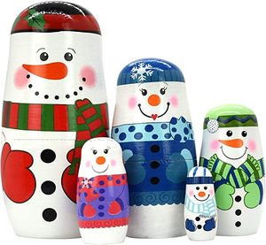 Poupées gigognes russes Matryoshka en bois, ensemble empilable, jouets faits à la main pour enfants, cadeau de Noël ou d'anniversaire - Product Image 6