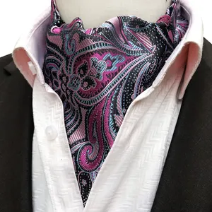 Neue lila Paisley Ascot-Krawatte Herren Krawatte Rot Herren Seide formell blau Krawatte Herren Hochzeit blumig Ascot-Schal