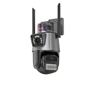 Caméra extérieure 4MP double objectif sans fil PTZ étanche sécurité CCTV avec caméra <span class=keywords><strong>de</strong></span> voyant d'avertissement - Product Image 1