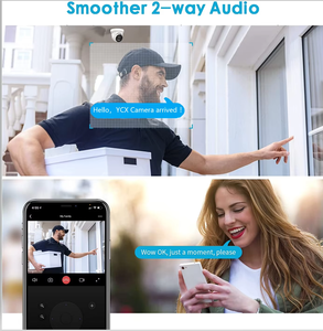 Caméra réseau POE à double objectif 8MP, caméra IP bullet grand angle 180 degrés, audio bidirectionnel, détection humaine pour la surveillance extérieure - Product Image 5