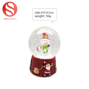 Custom Logo Creative Design Greeting Santa Claus Carry <strong>Present</strong> Snow Globe With Red Gift Box Package - Product Image 4