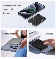 Paquete de batería de metal y aluminio Magsaferred para iPhone PD 20W de carga rápida PowerBank inalámbrico magnético cargador móvil Delgado 5000mAh
