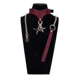 <span class=keywords><strong>Collar</strong></span> de diseño de fantasía Restricción Fetish Slave Neck <span class=keywords><strong>Collar</strong></span> con cadena Arnés desmontable para pareja Juegos eróticos Sm Bondage Play - Product Image 1
