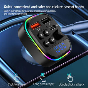 C16 Transmisor FM inalámbrico Kit de coche Reproductor de MP3 Bluetooth con cargador rápido USB tipo C dual 5V3A Luz colorida - Product Image 4