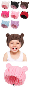 Kid Satin Lined Cap Large Reusable Elastic Band for Long Thick Soft <b>Bath</b> Shower Hair Caps - Product Image 2