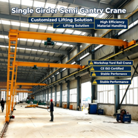 Pont roulant semi-portique industriel Shenli sur rail avec palan électrique, télécommande sans fil, haute efficacité pour la manutention des matériaux