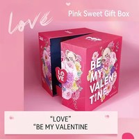 Jeu de construction EPT mignon ours rose avec rose modèle de bricolage jouet pour les femmes le jour de la Saint-Valentin boîte emballée jouet de construction pour les filles