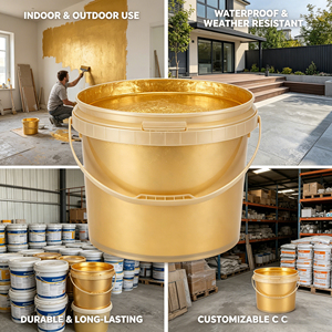Water-based Gold Foil Paint High-gloss <b>Glitter</b> Metallic Decorative Paint - Product Image 6