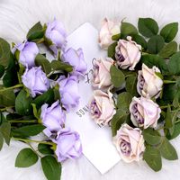 Valentinstag Muttertag Weihnachten 7cm Einzelstiel Samt Rote Rose Künstliche Blumen Handgefertigt Hochzeitsdekoration Romantisch