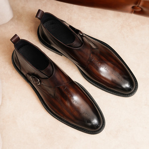 Zapatos de Vestir Formales para Hombre en Estilo Italiano, Zapatos de Cuero con Cordones, Suelas Gruesas Hechas a Mano, Zapatos de Negocios para Hombre - Product Image 5