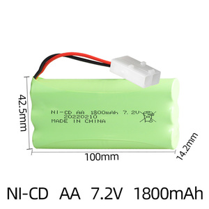 Batería recargable <span class=keywords><strong>de</strong></span> níquel <span class=keywords><strong>cadmio</strong></span> AA <span class=keywords><strong>para</strong></span> coches <span class=keywords><strong>de</strong></span> control remoto tipo 7,2 V 6S1P 1800mAh Paquete <span class=keywords><strong>de</strong></span> batería Ni-CD - Product Image 3