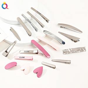 QIYUE Double Prong Pinces À Cheveux Bord Clip Design Plat avec Style Doux Alligator Métal <span class=keywords><strong>Canard</strong></span> Bec Argent Cheveux Accessoires - Product Image 1