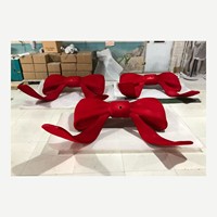 Décoration de vitrine et d'événements en forme de nœud rouge surdimensionné en fibre de verre personnalisée