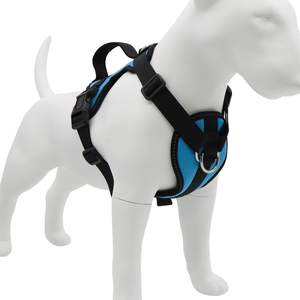 Blue <b>black</b> buckle closure Adjustable medium dog <b>harness</b> Simple style dog <b>harness</b> Padded nylon dog <b>harness</b> adjustable - Product Image 5