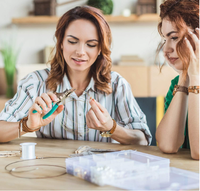 Ensemble d'outils de fabrication de bijoux 2 pièces avec pinces 6 en 1 et pinces à cintrer les fils pour la création de perles, la mise en boucle, la mise en forme, les travaux manuels de bricolage