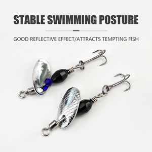 Ensemble de leurres de pêche spinner 35mm 2.7g, spinnerbait métallique en ligne avec hameçons triples, boîte à pêche pour truite, bar, eau douce et eau salée - Product Image 3