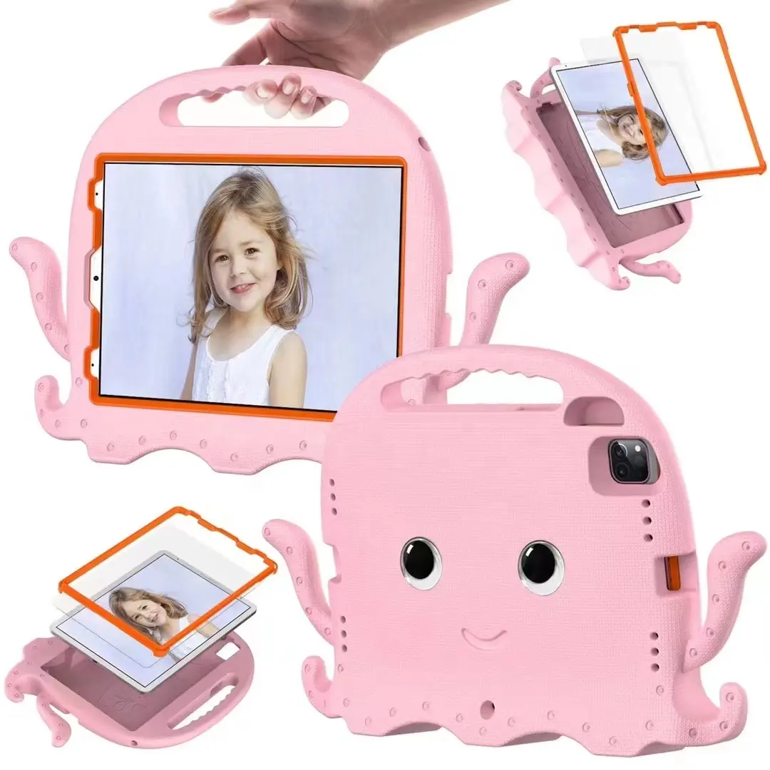 Casing penutup pelindung tahan guncangan EVA gurita lucu untuk anak perempuan iPad mini 6 2021 untuk anak perempuan