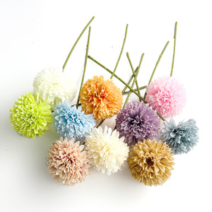 Artificial <b>Single</b> Stem Ball Chrysanthemum 30cm Silk <b>Flower</b> Wedding Home Decor Prop - Product Image 2