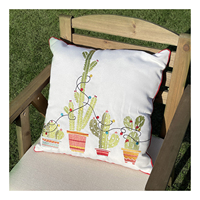 Nouvel arrivage printemps été extérieur imperméable imprimé cactus canapé luxe LED décoratif jeté housse d'oreiller extérieur pour la décoration de la maison
