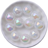 16mm coloré nouvelle mode ronde en vrac acrylique clair impression dentelle perles pour gros collier porte-clés fabrication de bijoux