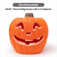 Lanterne citrouille en plastique de 50 cm, décorations d'Halloween, creuse et lumineuse, pour aménagement de scène extérieure de parc à thème