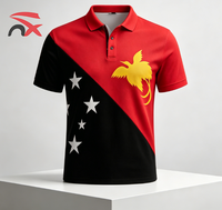 Chemises à manches courtes décontractées d'été imprimées en 3D personnalisées, chemise polo pour hommes avec drapeau de Papouasie-Nouvelle-Guinée, vêtements