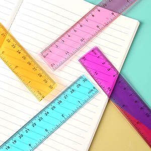 Règle transparente en plastique durable de 30cm pour la <span class=keywords><strong>mesure</strong></span> du <span class=keywords><strong>dessin</strong></span> 5 ensembles de vente en gros d'usine transparente universelle - Product Image 2