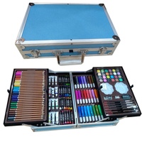 145 pièces usine directe Art peinture crayon ensemble boîte en aluminium planche à dessin peinture ensemble, ensembles De Colores, crayons de couleur ensemble