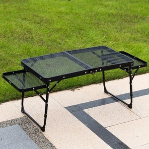Mesas plegables portátiles de altura ajustable de malla superior, mesa de Camping con parrilla de 4,4 pies con tablero de extensión de mesa para playa, barbacoa, Picnic - Product Image 5