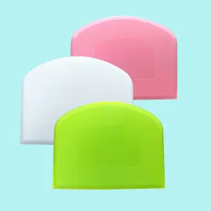 Hot-Selling Silicone Soft Dough Cutter Alta Qualidade Baking Pastry Tool Bolo Creme Raspador De Massa De Plástico Raspador