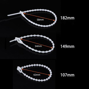 สายรัดไนลอนแบบลูกปัดขนาด 3x100 มม. 3x150 มม. 3x180 มม. 3x240 มม. สามารถนำกลับมาใช้ใหม่ได้ และสามารถคลายออกเพื่อแก้ไขสายรัดได้ สายรัดไนลอนแบบลูกปัดกลม - Product Image 2