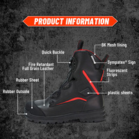 Usine OBM ODM Bottes de sécurité pour pompier en gros personnalisées Bottes de sécurité à boucle rapide d'urgence pour pompiers