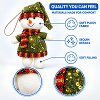 Décorations de Noël faites à la main, figurines de Père Noël et de bonhomme de neige, cadeaux, jouets en peluche de Noël, poupées, décorations de Noël