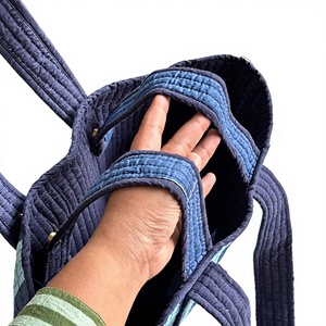 Sac fourre-tout matelassé bohème avec deux sangles, en tissu de coton, sac de courses réutilisable pour la vie quotidienne et les voyages - Product Image 3