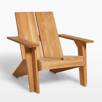 Chaise d'extérieur nordique en teck massif avec rembourrage en coton soyeux amovible et lavable, idéale pour balcon, maison, maison d'hôtes et cour.