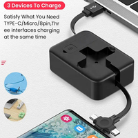 Support de téléphone 3 en 1 réutilisable 3A câble de données de charge rapide multifonctionnel Cube Box tresse câbles de charge