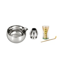 Ensemble fouet à matcha, bol en céramique électroplaqué avec fouet en bambou Chasen à 100 dents, support et cuillère pour la cérémonie du thé