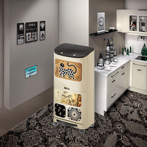 Pattumiera multifunzione in plastica per la spazzatura doppio cestino | Pedale a mani libere facile mobilità | Eco-friendly di grande capacità sottile - Product Image 5