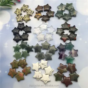 HOT Sale Natural Mix Material Mini Crystal Stars Lucky Wish Bottle Rose Quartz Star For Decoration And Gifts