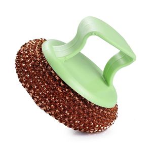 Non-Scratch Imitative Stainless Steel Scrubber <b>PET</b> Palm Scrub Kitchen Cleaning <b>Brush</b> Plastic Pot Dish <b>Brush</b> - Product Image 1