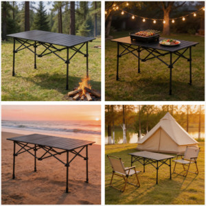Navyice CTS1915 Aluminum Roll <b>Table</b> Height Adjustable All Terrain Folding <b>Camping</b> <b>Table</b> 75kg Load FCL Bulk Wholesale - Product Image 2